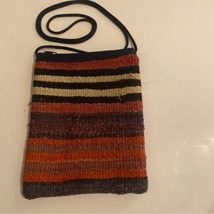 Kilim rug carpet Turkish crossbody bag purse handbag minimalist zip closure